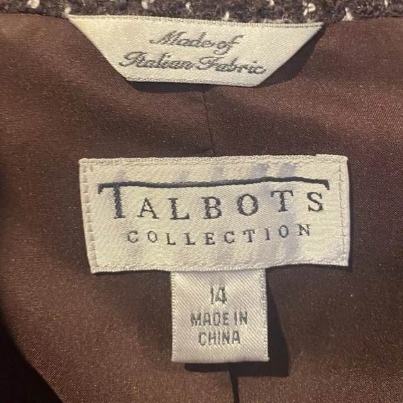 Talbots Collection Brown Tweed Blazer Jacket Career Womens Size 14 - Picture 3 of 3